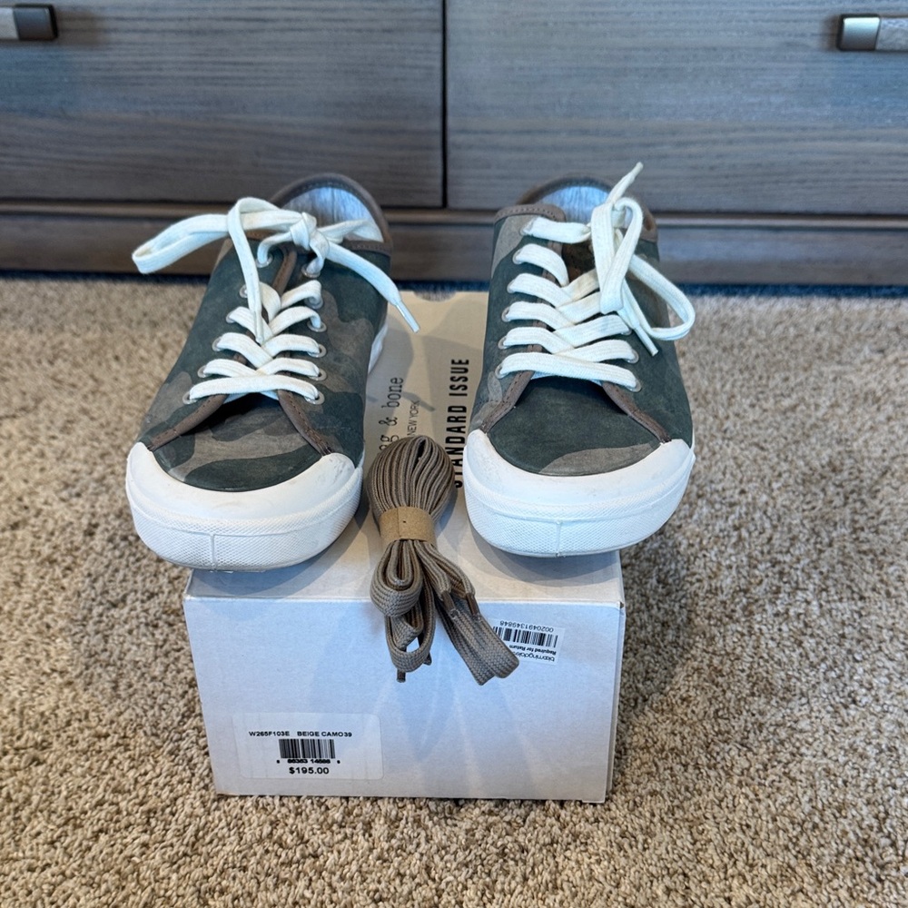 Rag N Bone Beige Camo Sneakers size 39